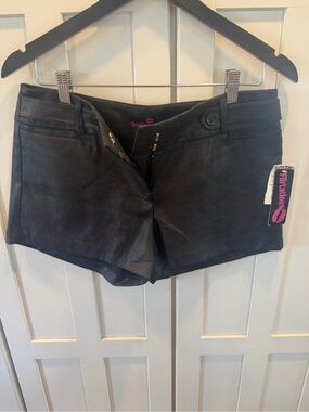 NWT-size-9 Flirtatious black shorts with shiny sheen